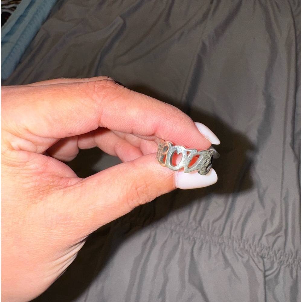 James Avery love script ring size 6
